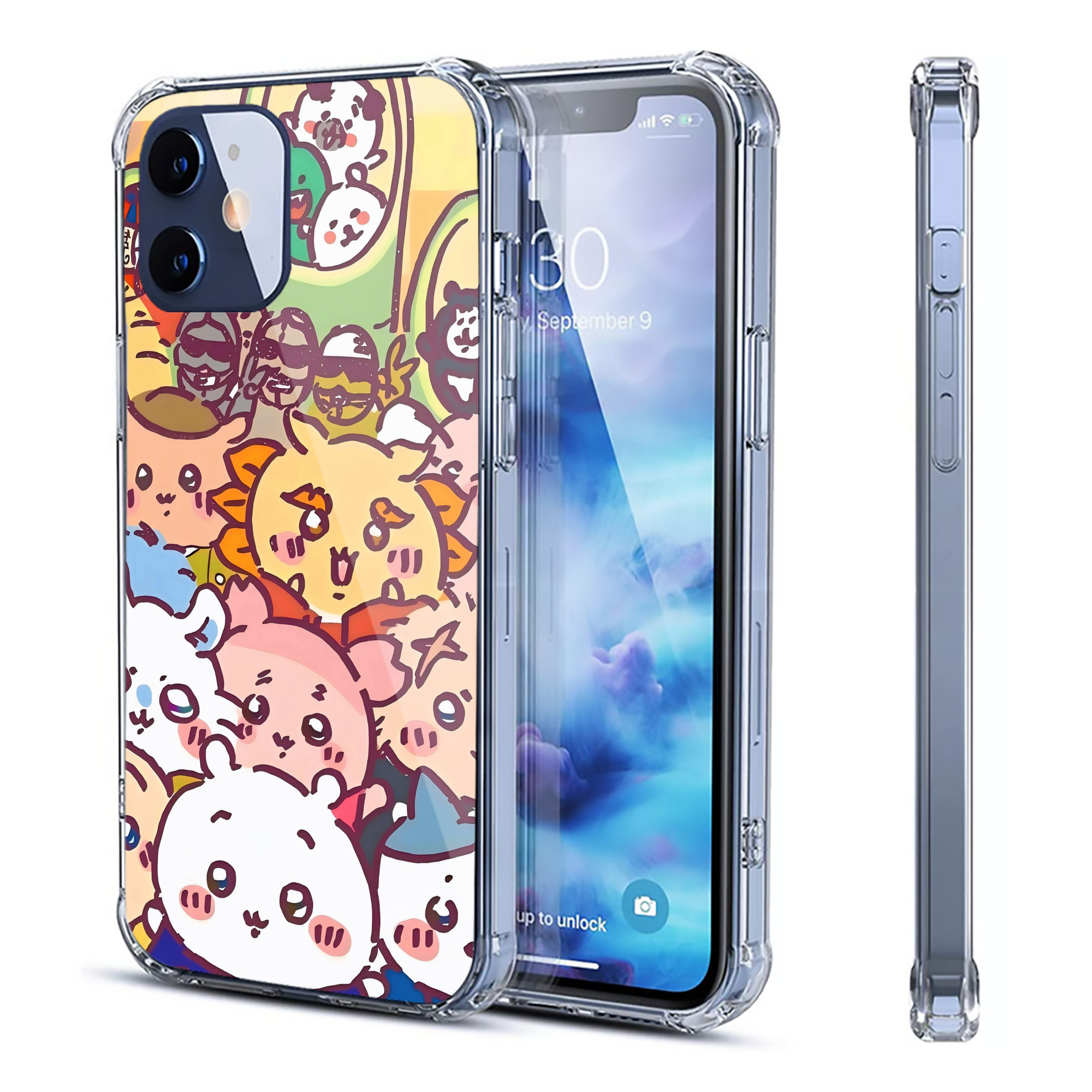 （画像用） ちいかわ Chii-kawa 【iPhone 12シリーズ対応】透明スマホケース（クリアソフトケース）